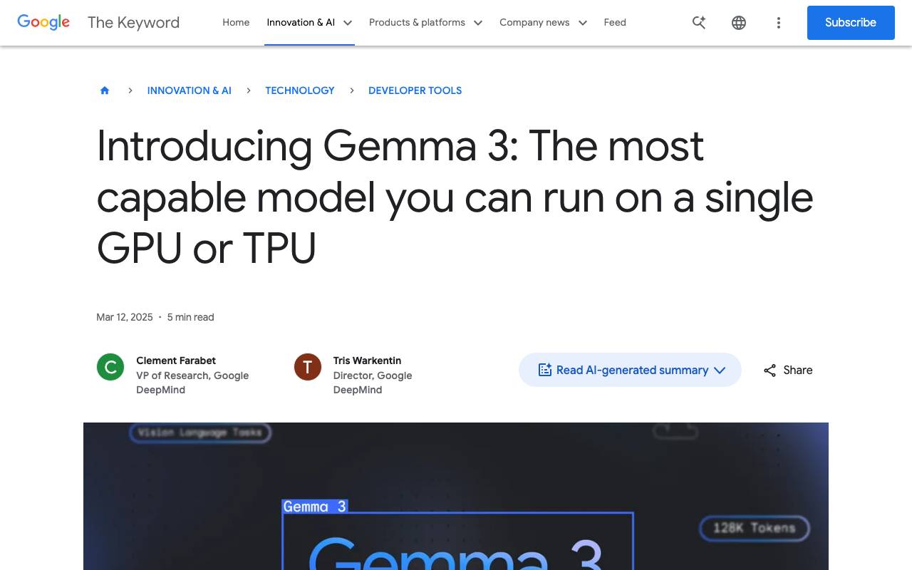 Gemma 3 website preview