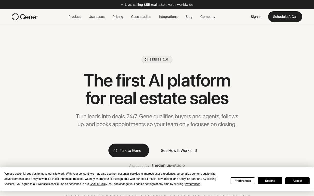 Gene website preview