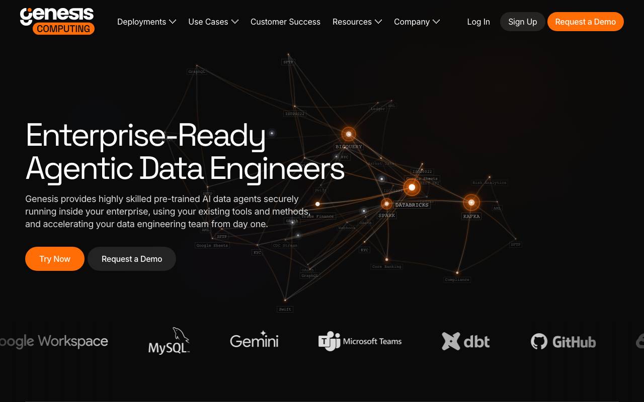 Genesis Bots website preview