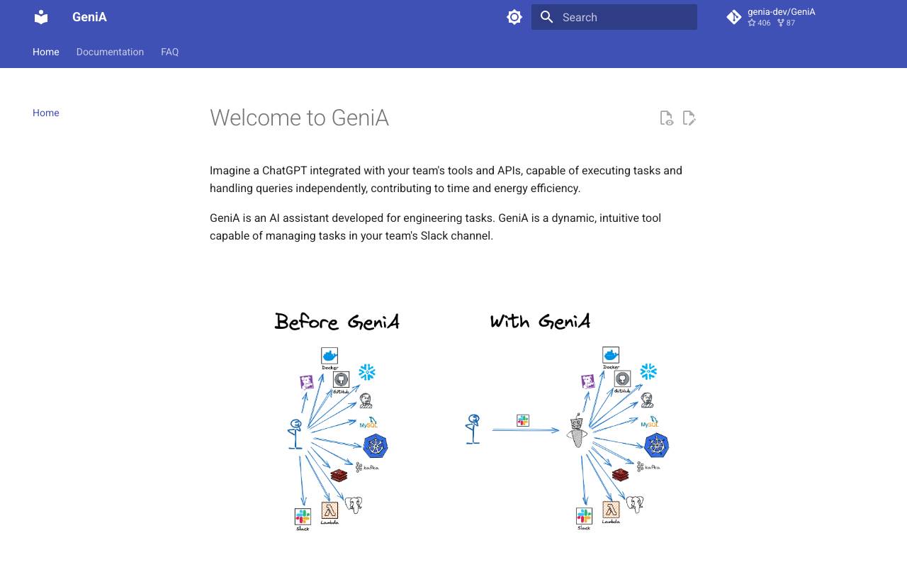 GeniA website preview