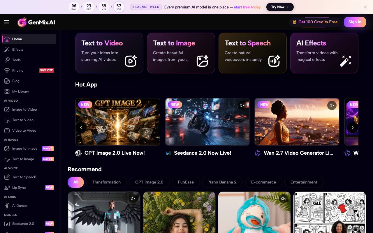 GenMix website preview