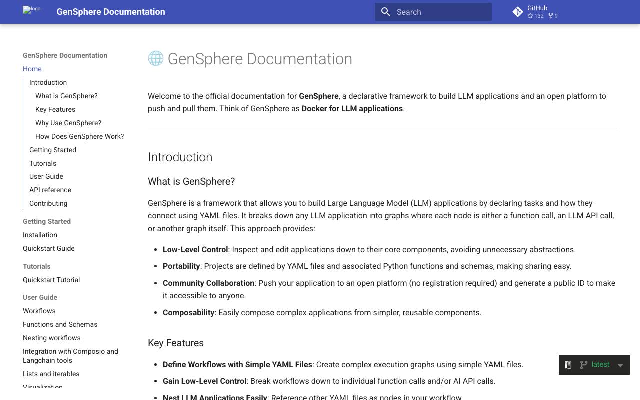 GenSphere website preview