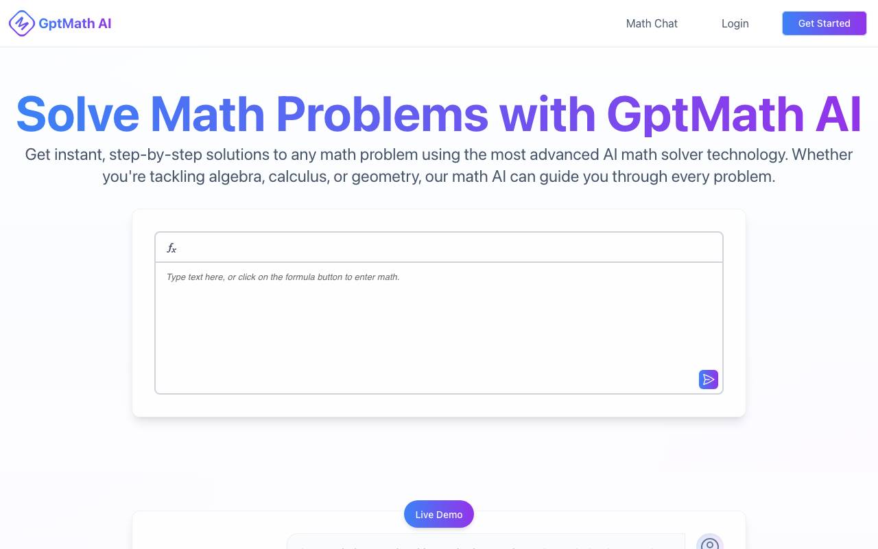 Gmath AI website preview