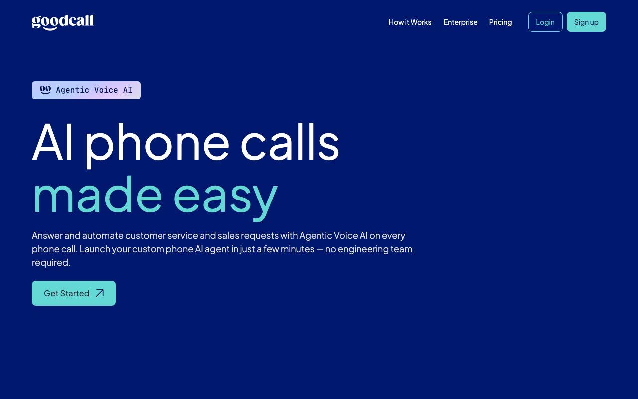 Goodcall AI website preview