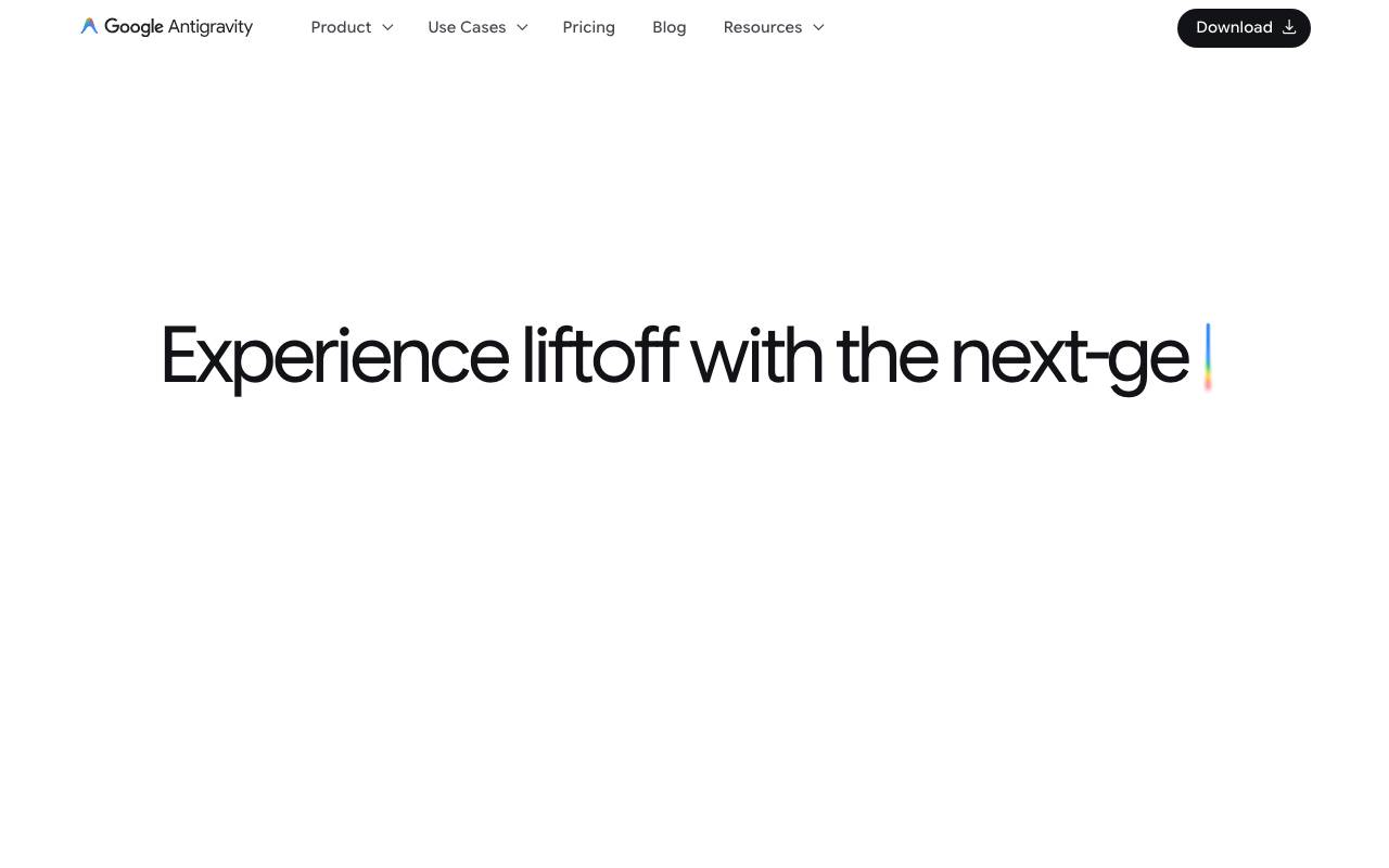 Google Antigravity website preview
