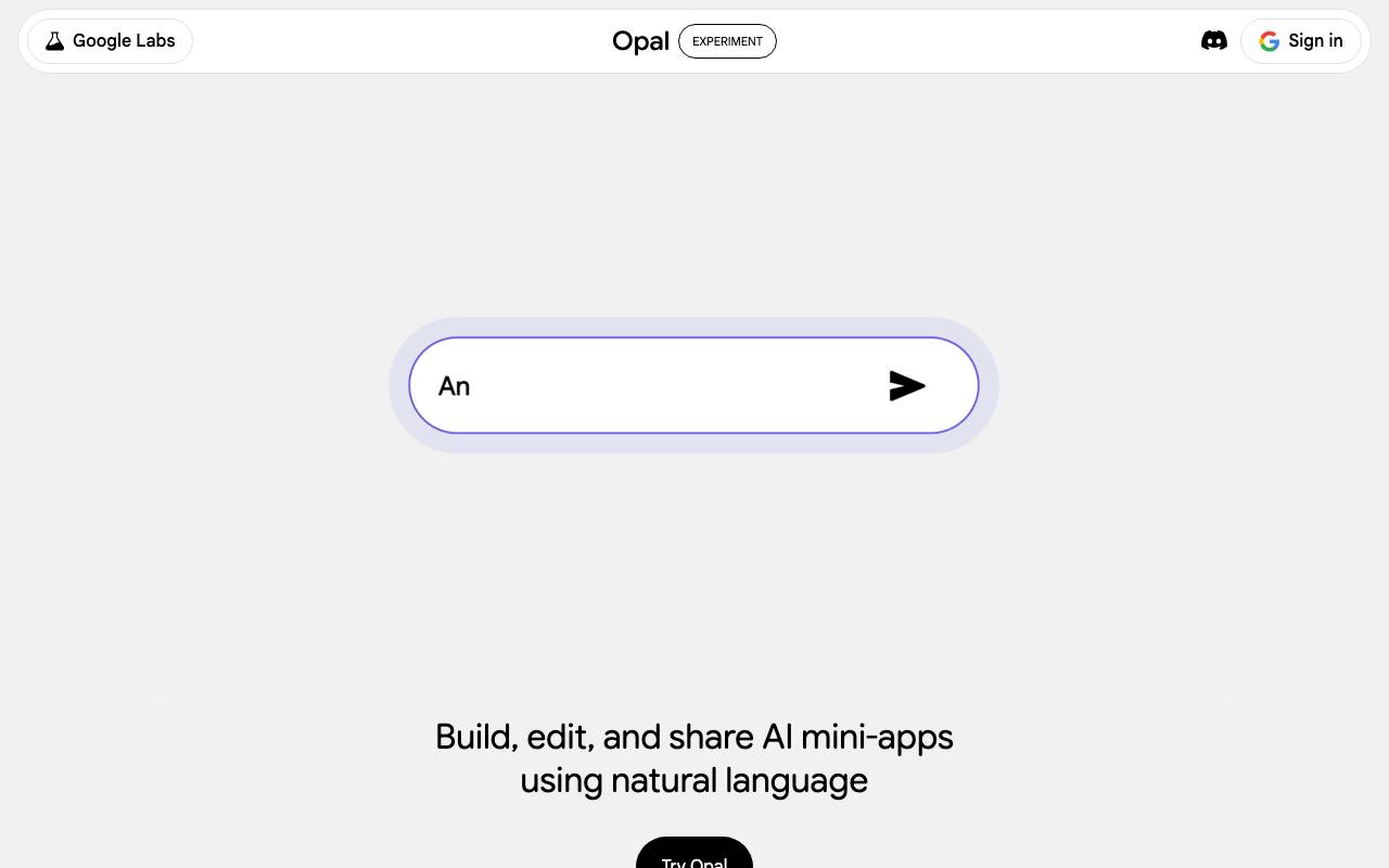 Google Opal website preview