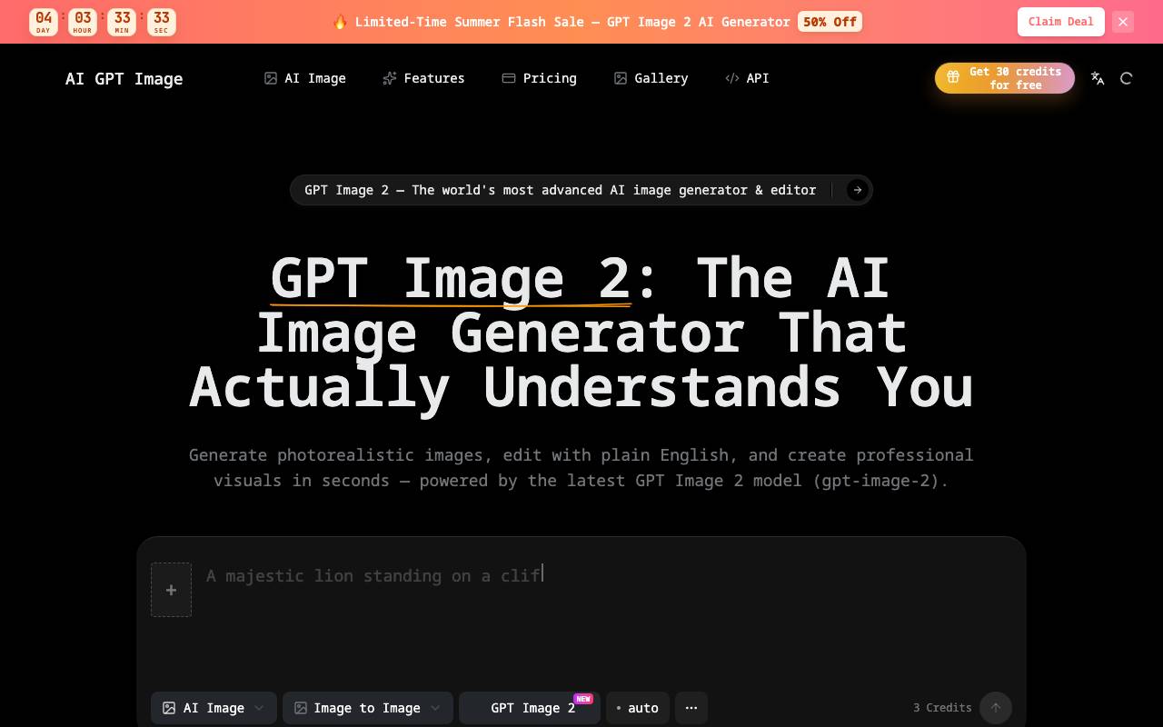GPT Image 2 AI Photo Editor website preview