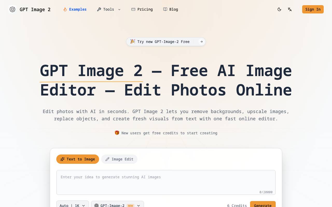 GPT Image 2 FREE website preview