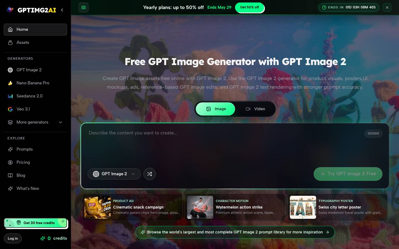 GPTIMG2 AI website preview