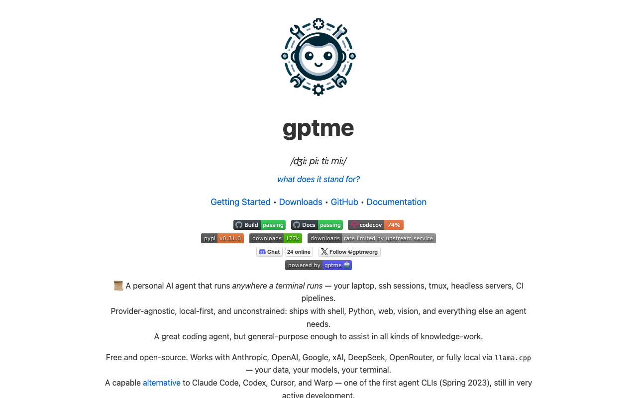 gptme website preview
