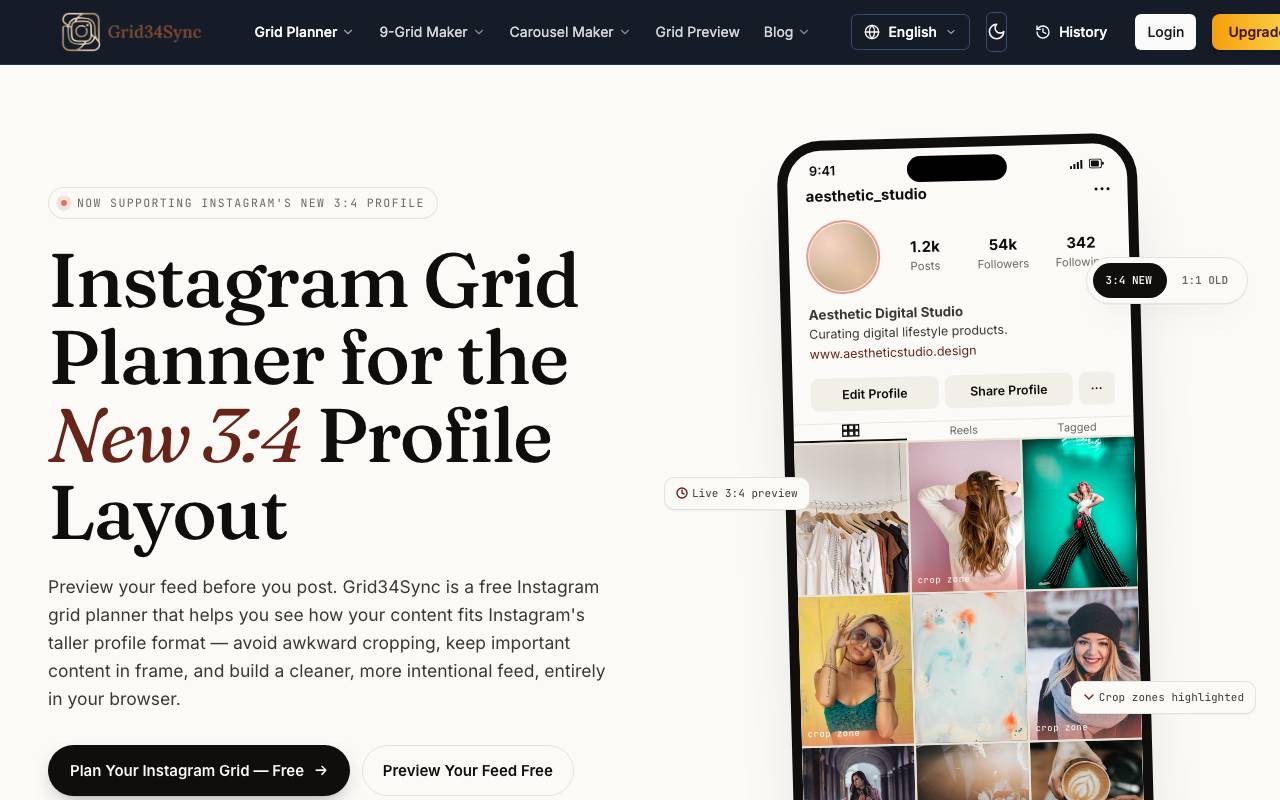 Grid34Sync website preview