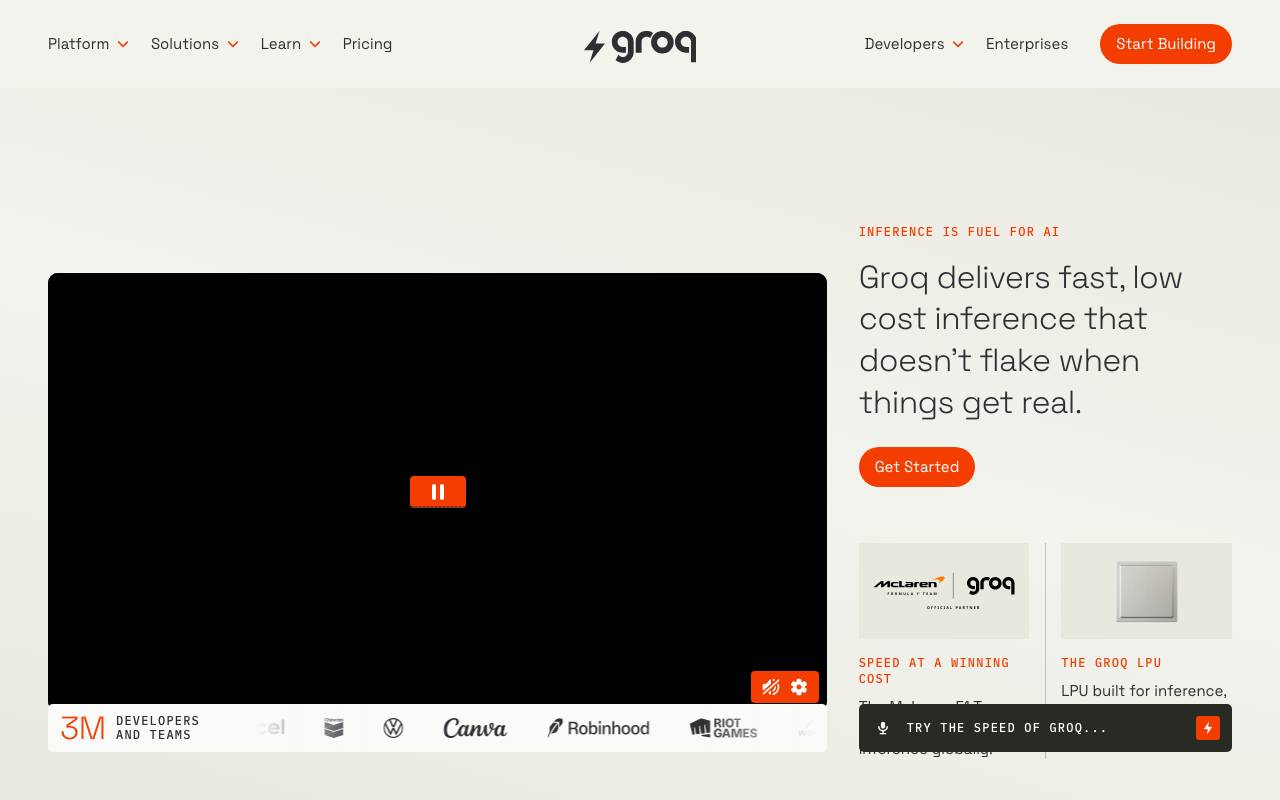 Groq website preview