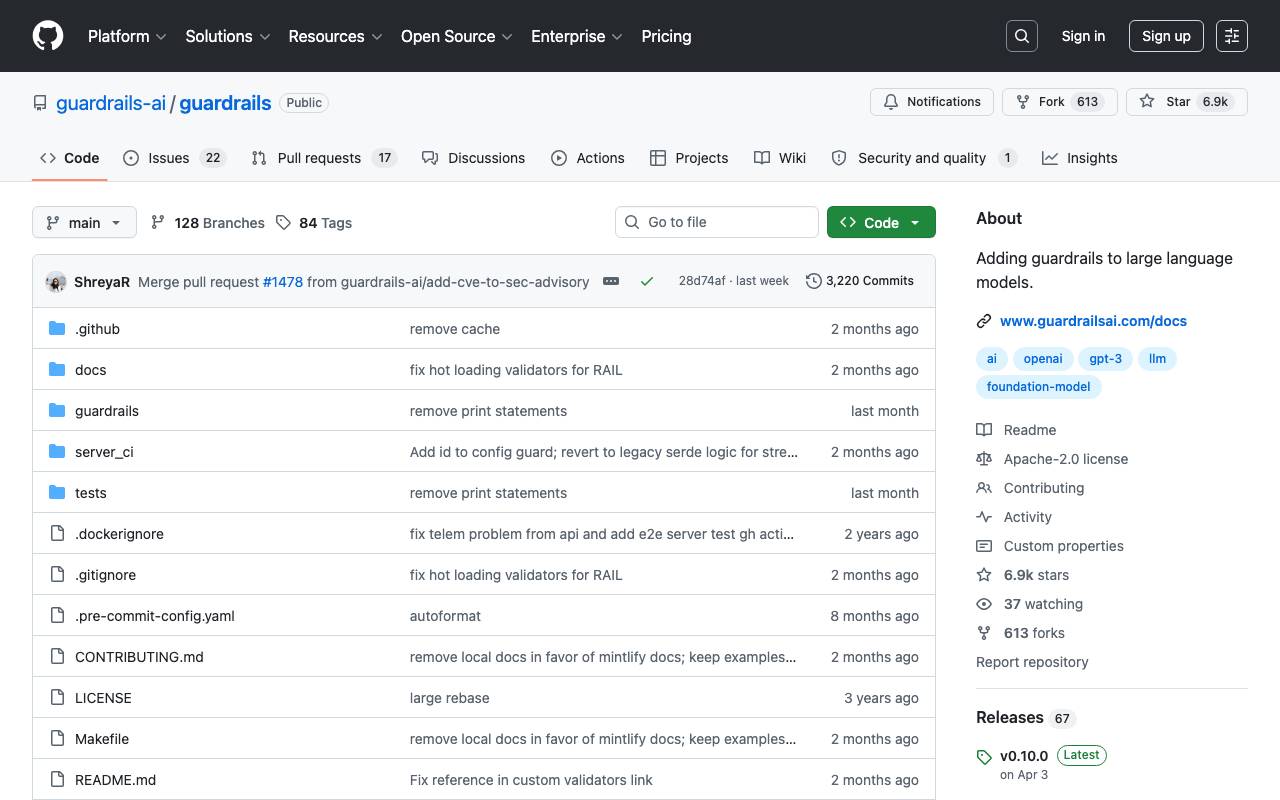 Guardrails AI website preview