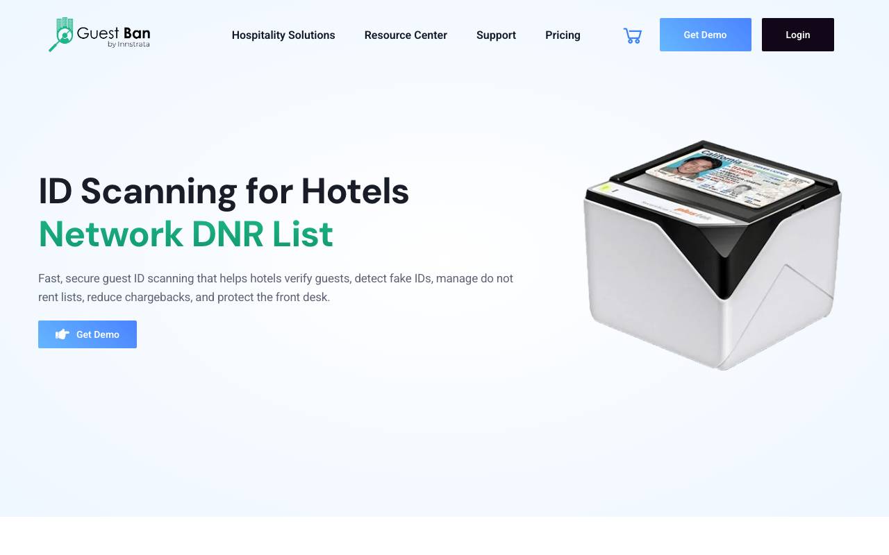 guestban website preview