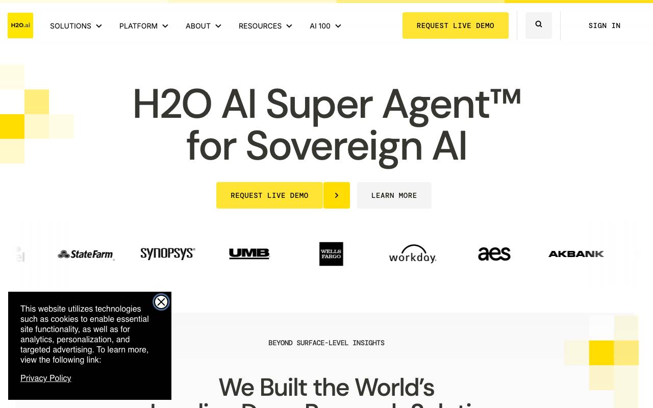 H2O.ai website preview