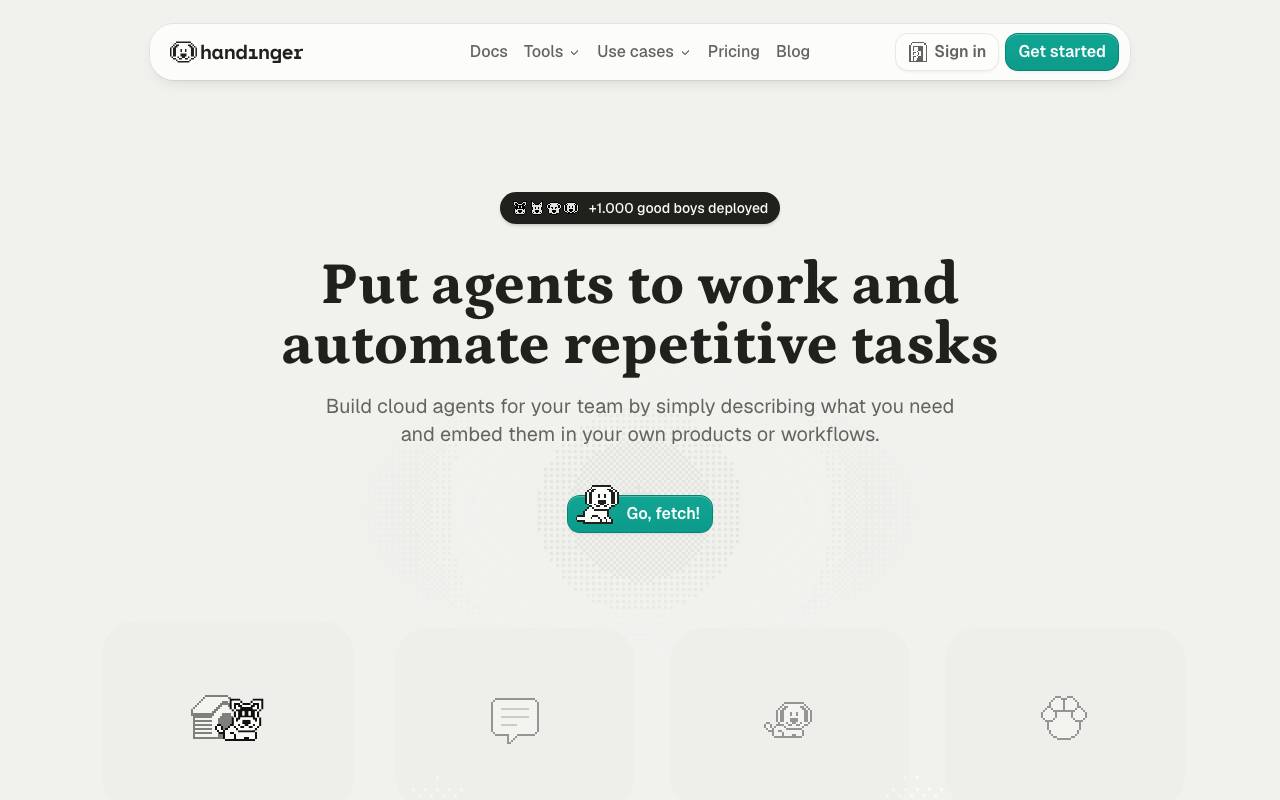 Handinger website preview