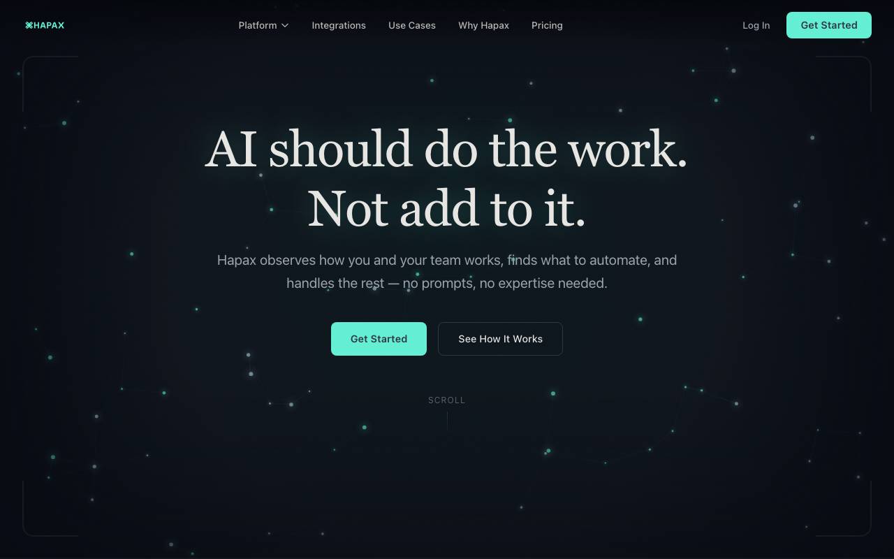 Hapax website preview