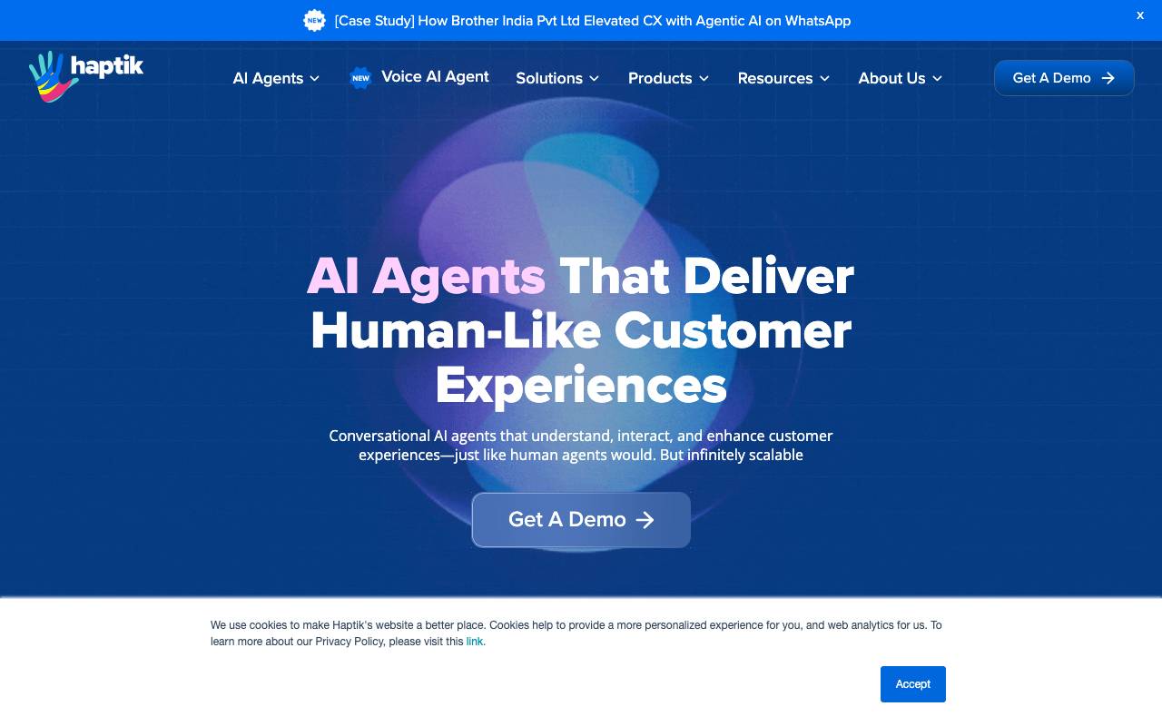 Haptik website preview