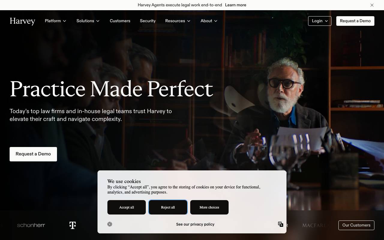 Harvey AI website preview
