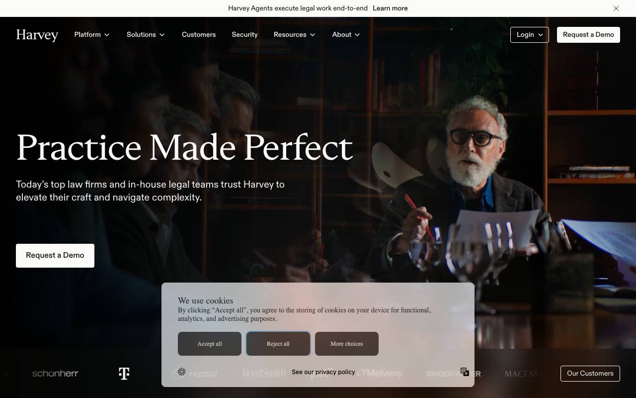 Harvey website preview