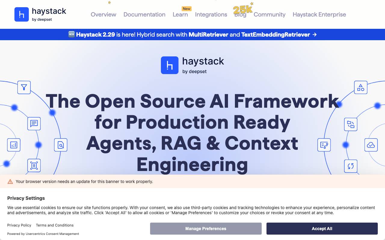 Haystack website preview