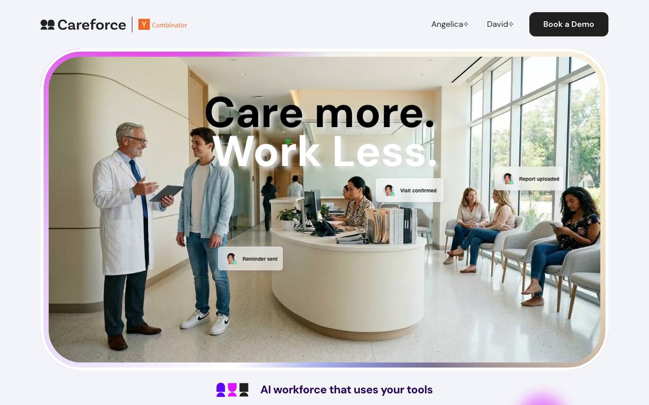 Helpcare AI (YC F24) website preview