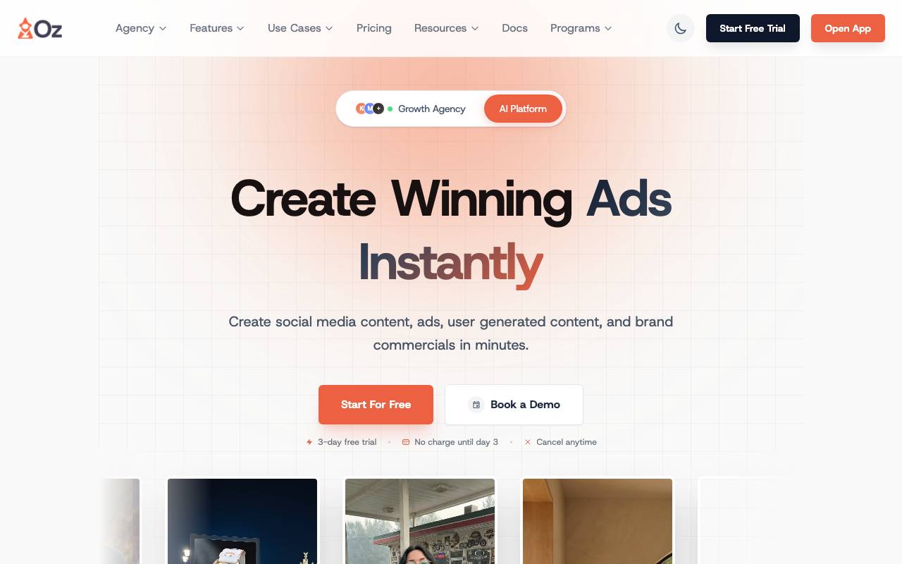 HeyOz website preview