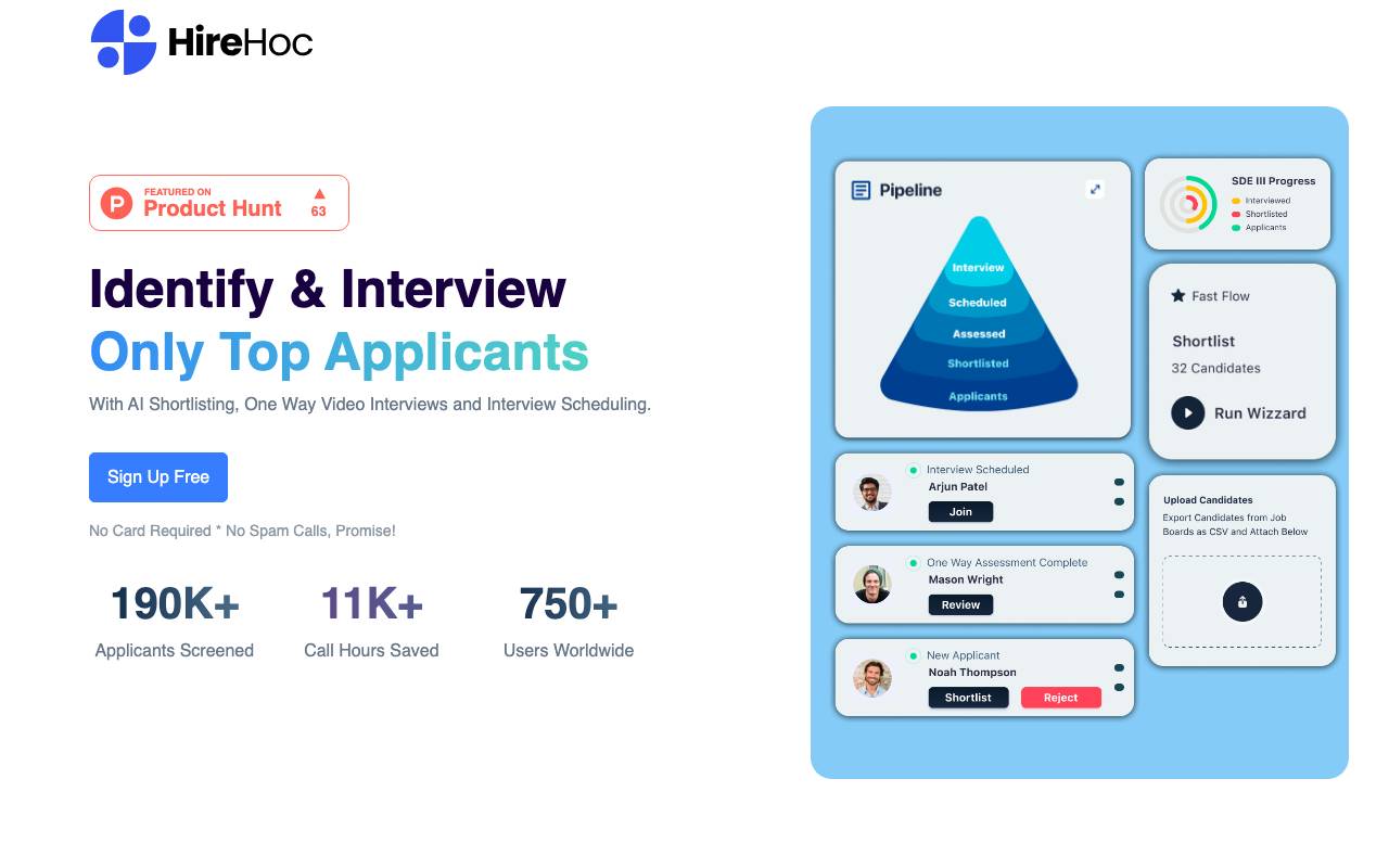 Hire Hoc website preview
