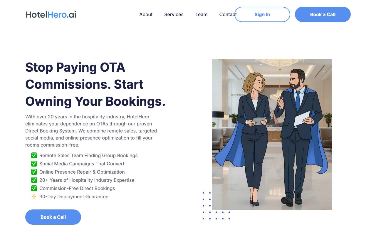 HotelHero.ai website preview