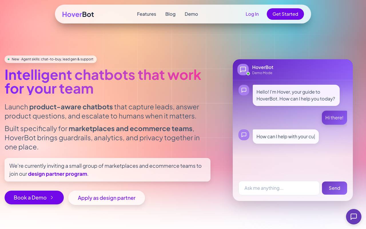 HoverBot website preview