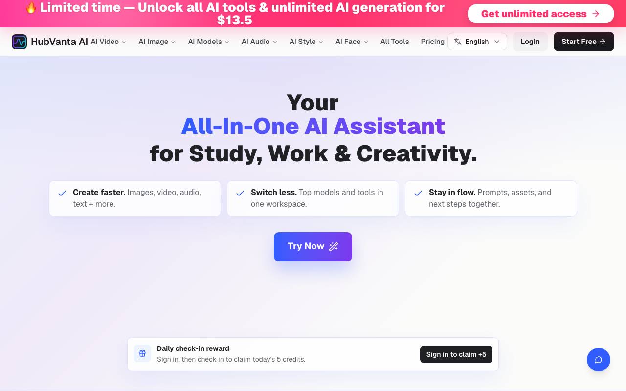HubVanta AI website preview