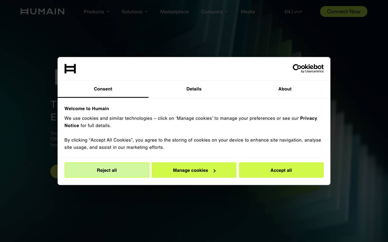 Humain AI website preview