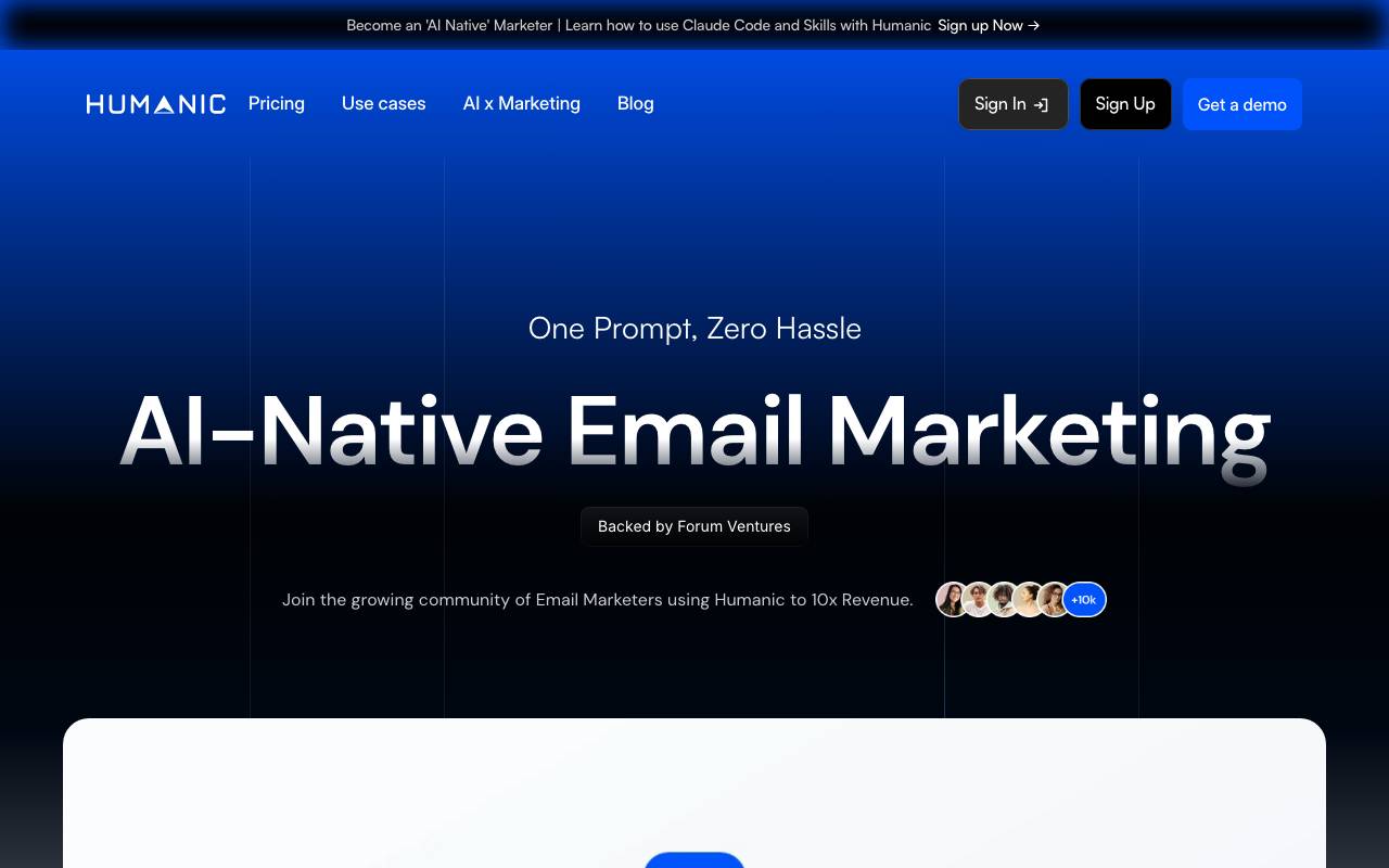 Humanic AI website preview