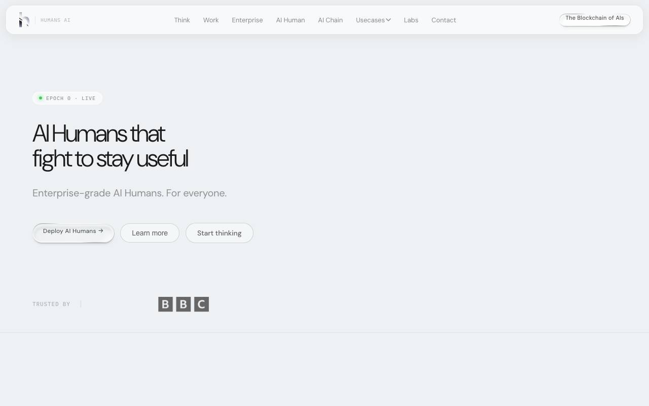 Humans.ai website preview