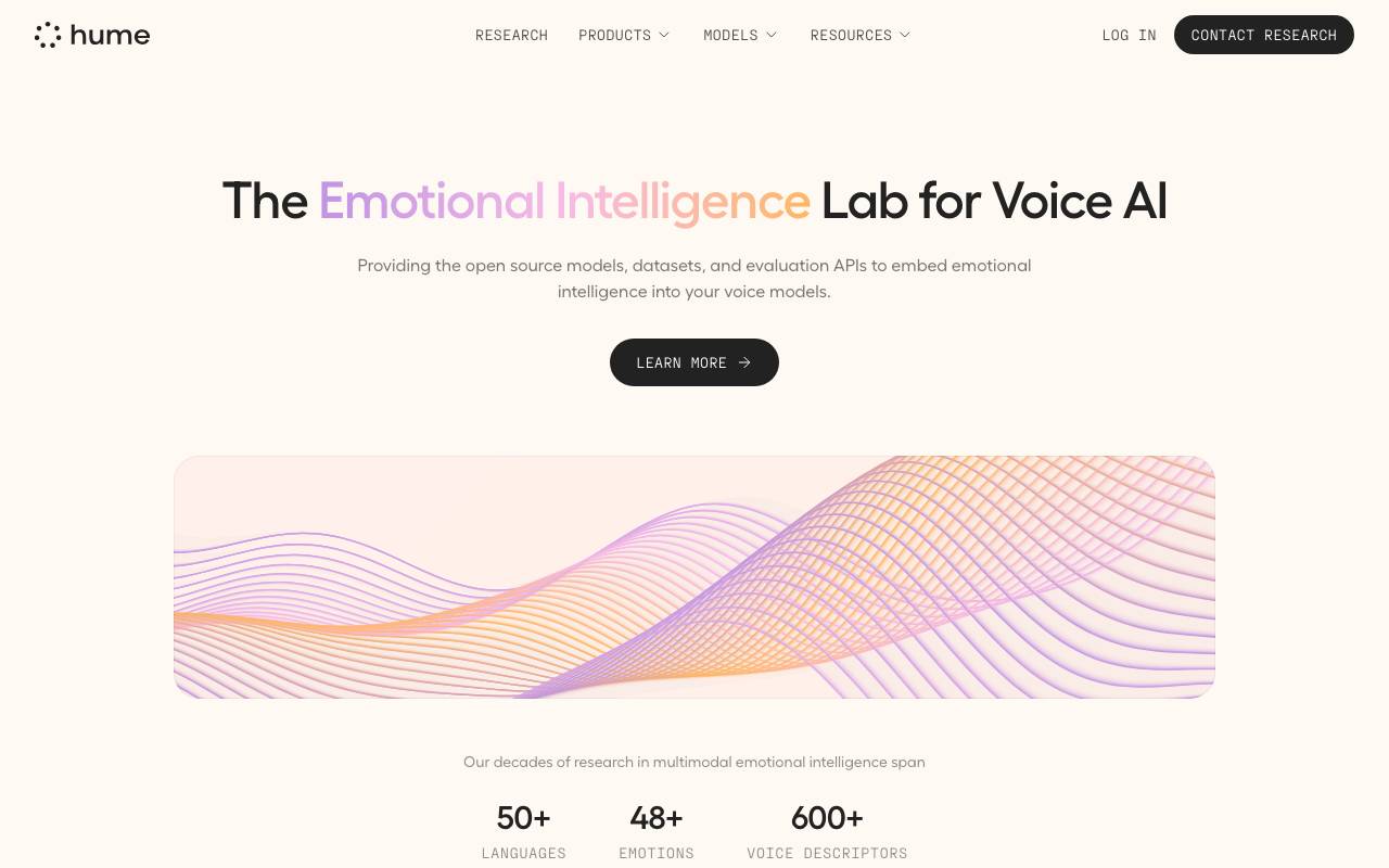 Hume AI website preview