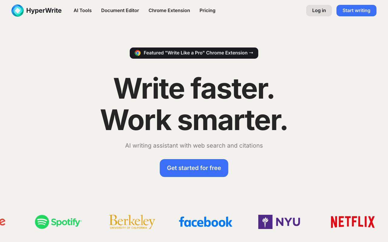 HyperWrite AI website preview