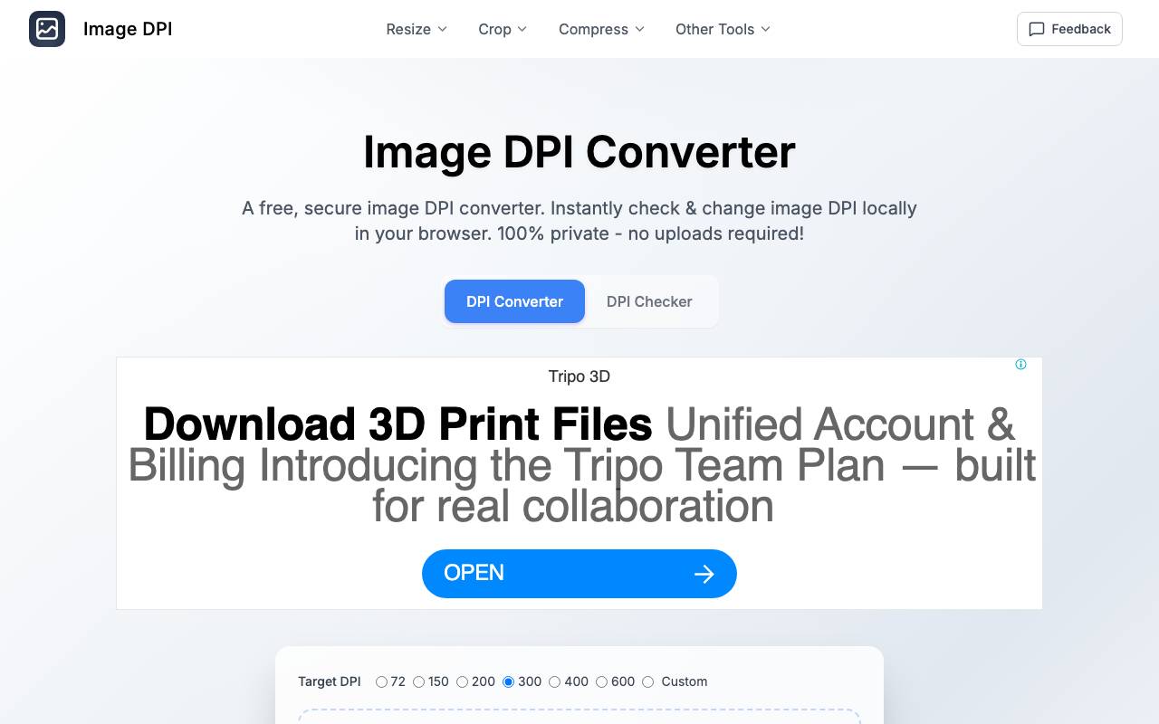 Image DPI Converter website preview