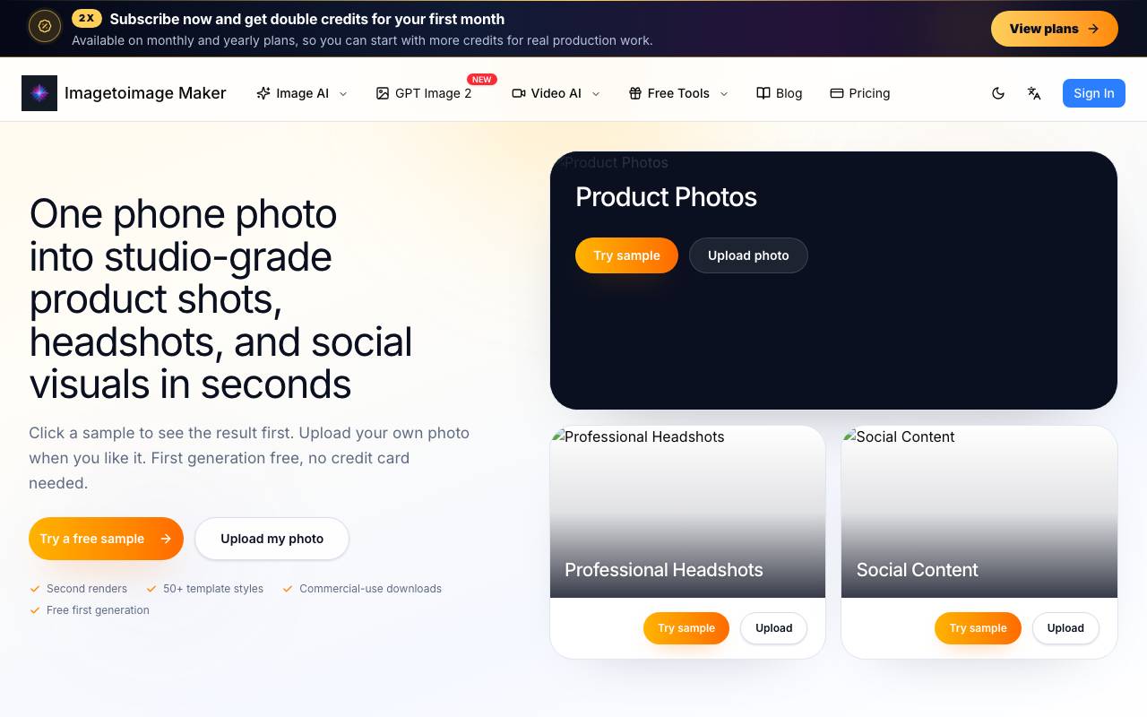 Image to Image Maker website preview