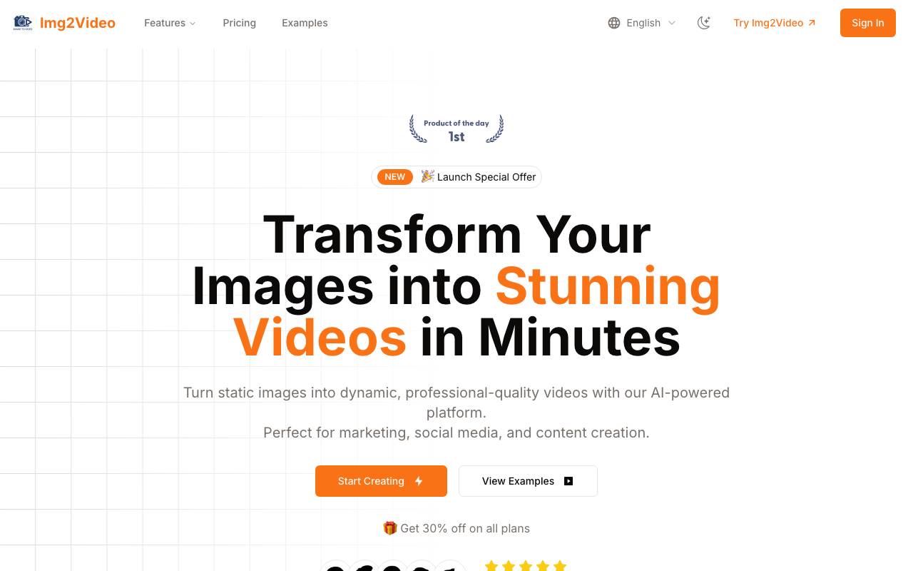 Image2Video website preview