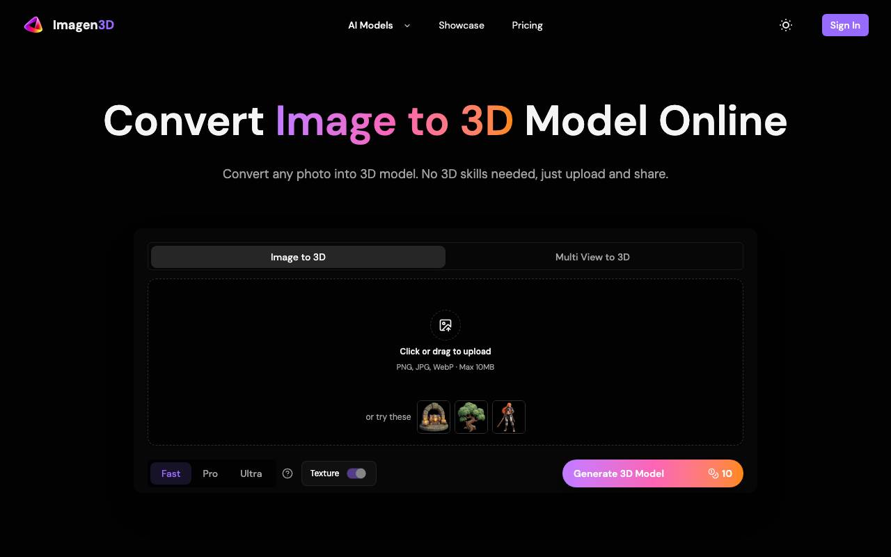 Imagen 3D website preview