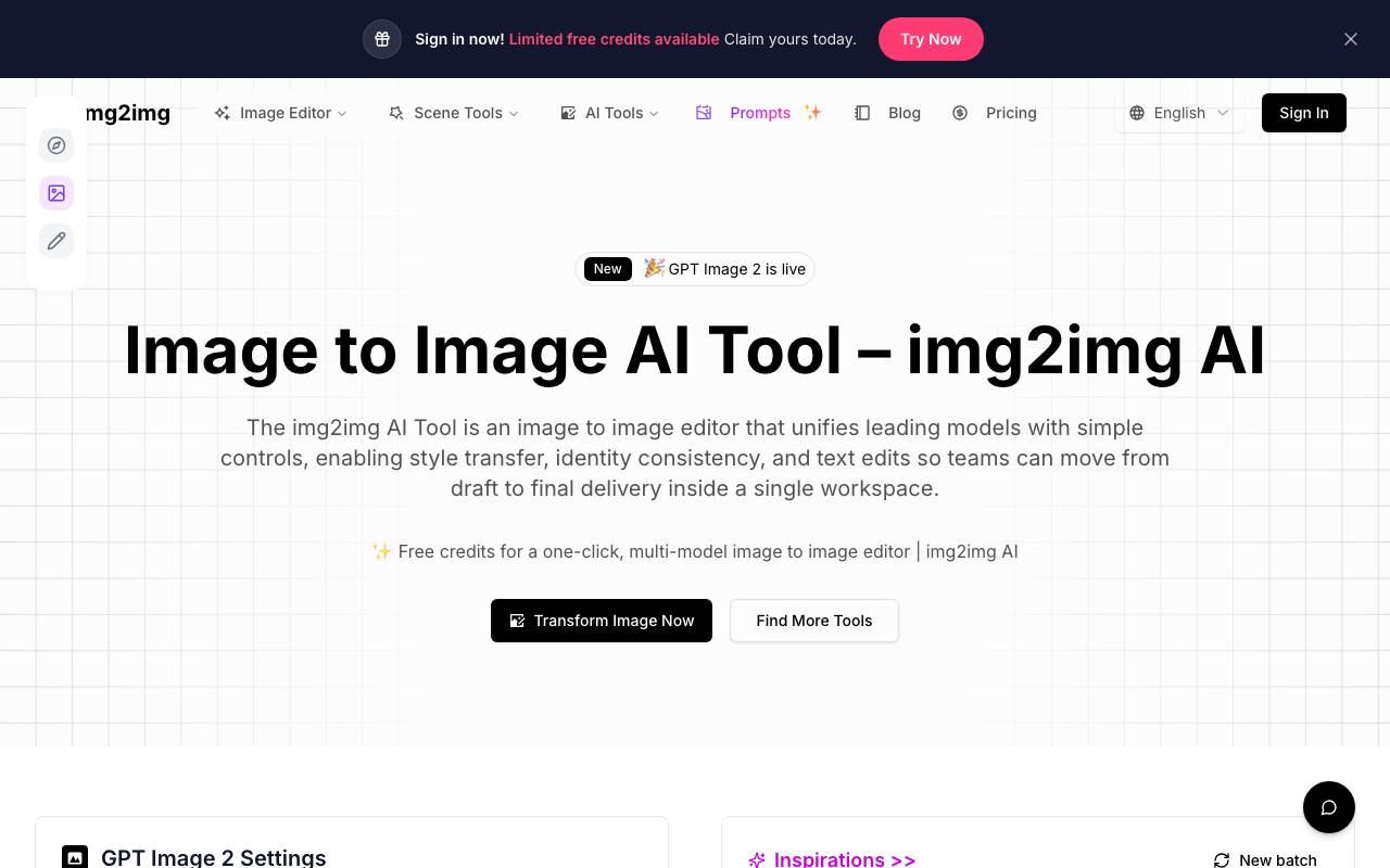 img2img AI website preview