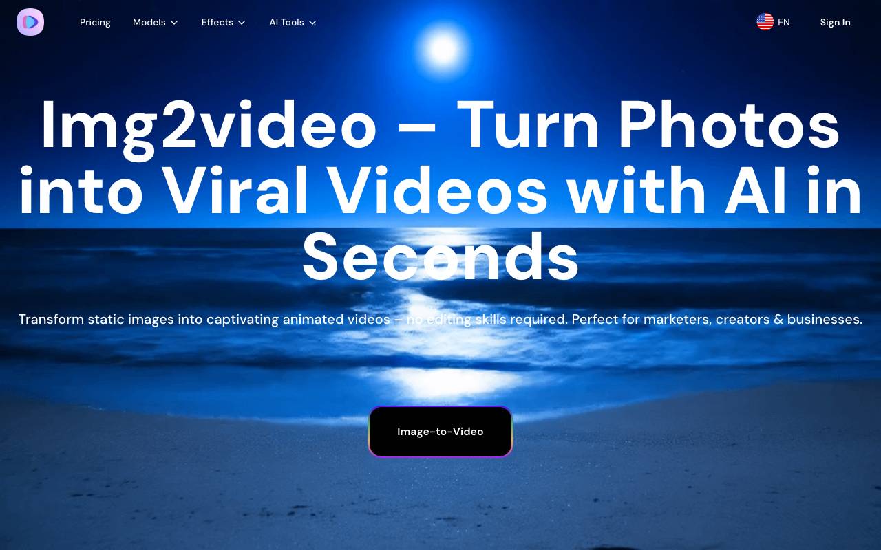 Img2Video website preview
