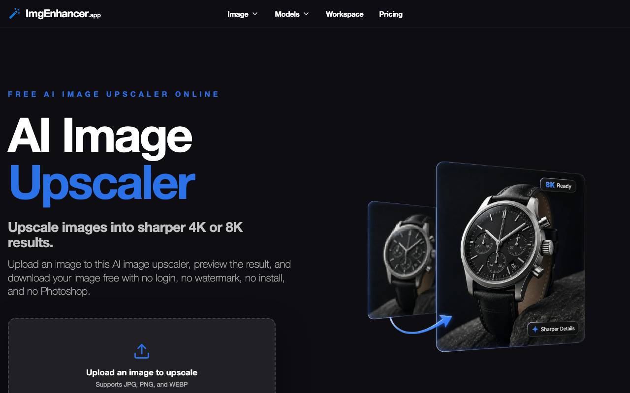 ImgEnhancer website preview