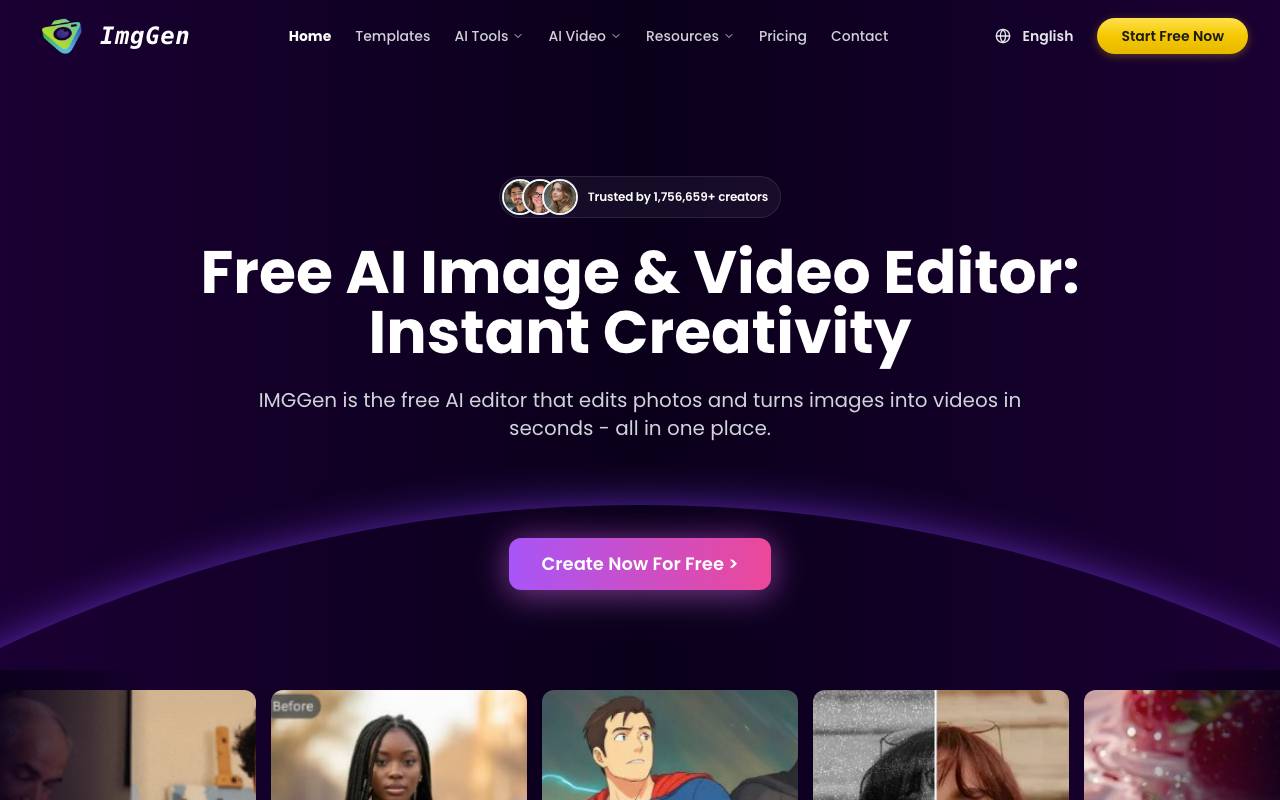 ImgGen website preview