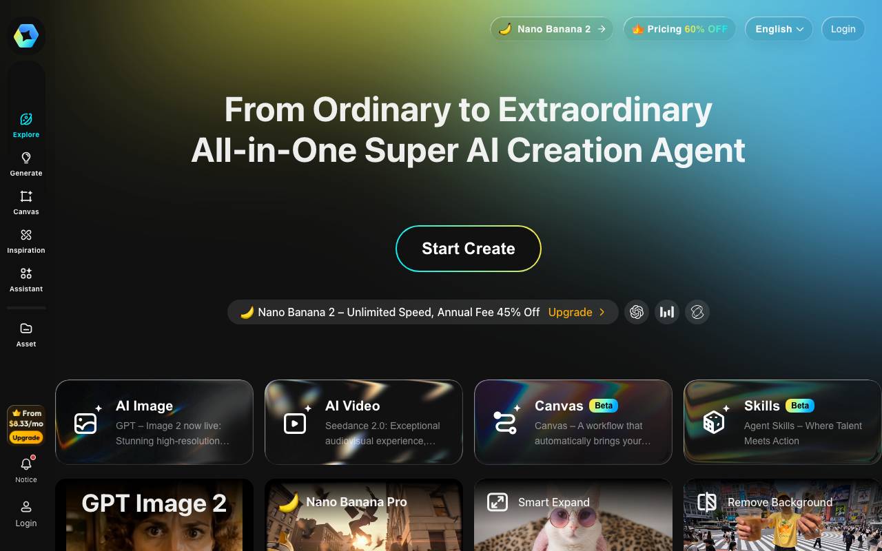 imini AI website preview