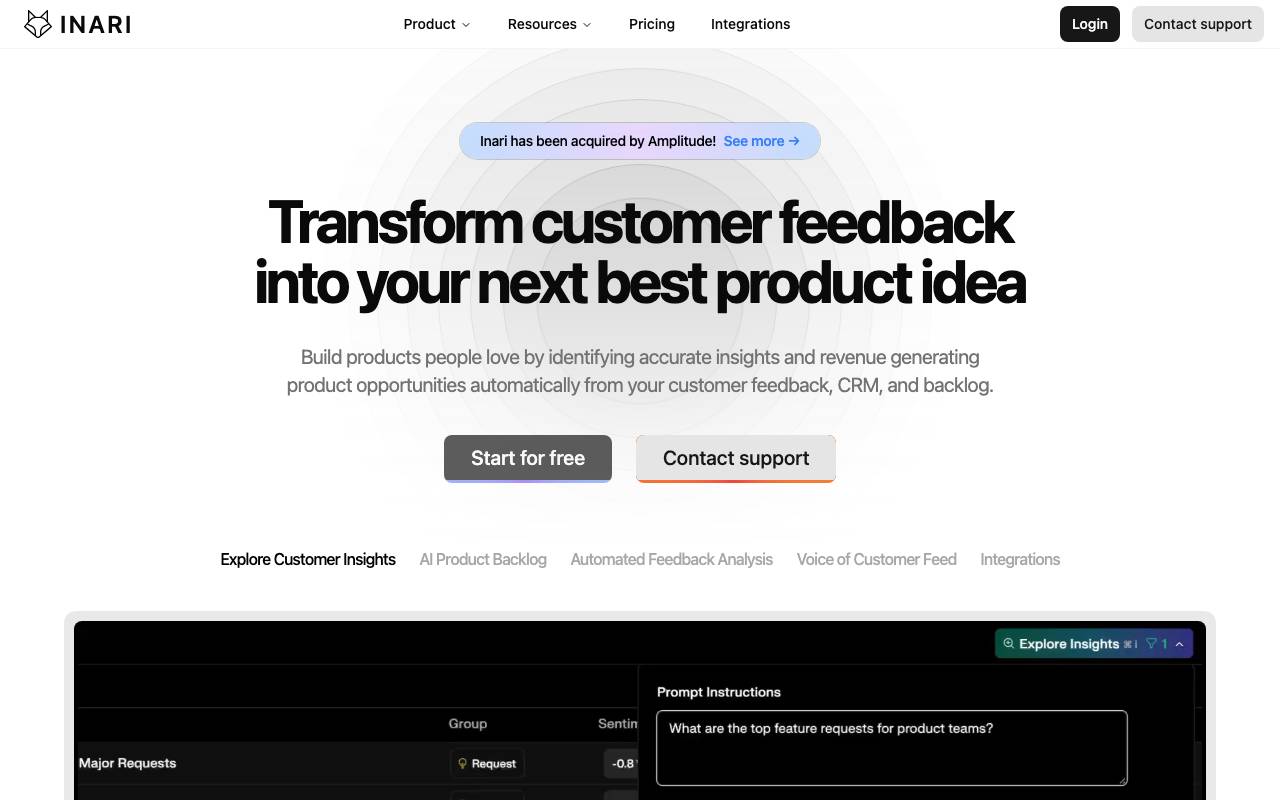 Inari website preview