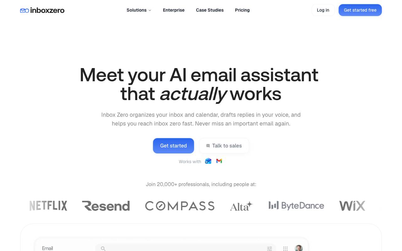 Inbox Zero website preview