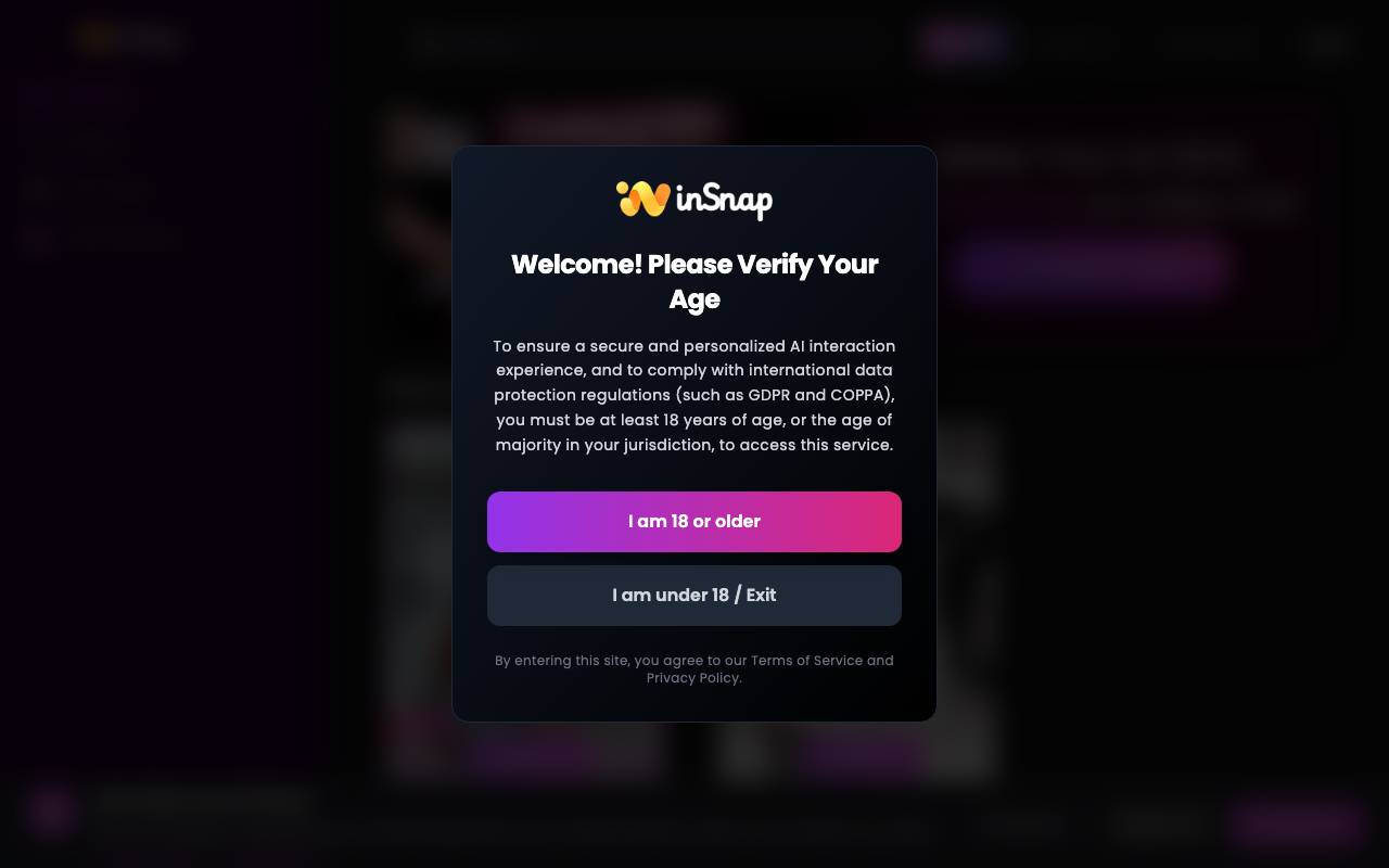 inSnap website preview