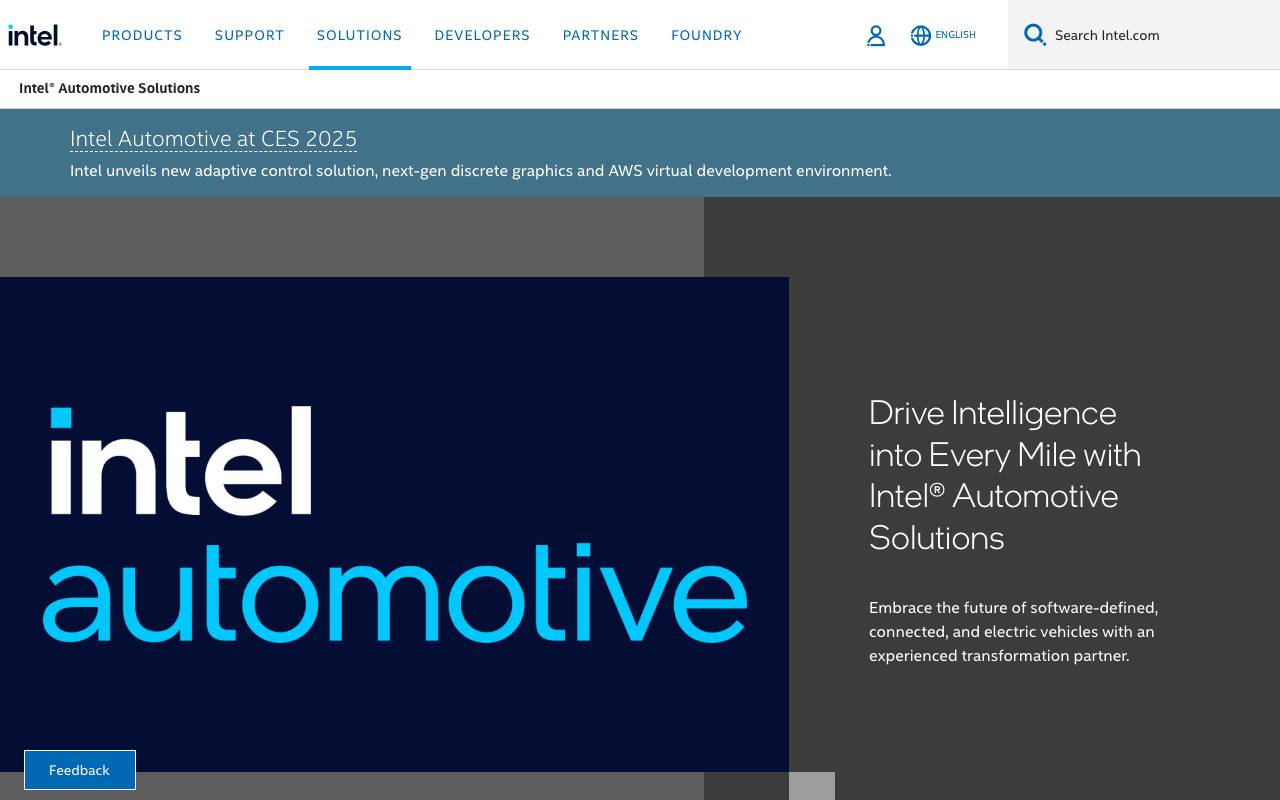 Intel Automotive Solutions website preview