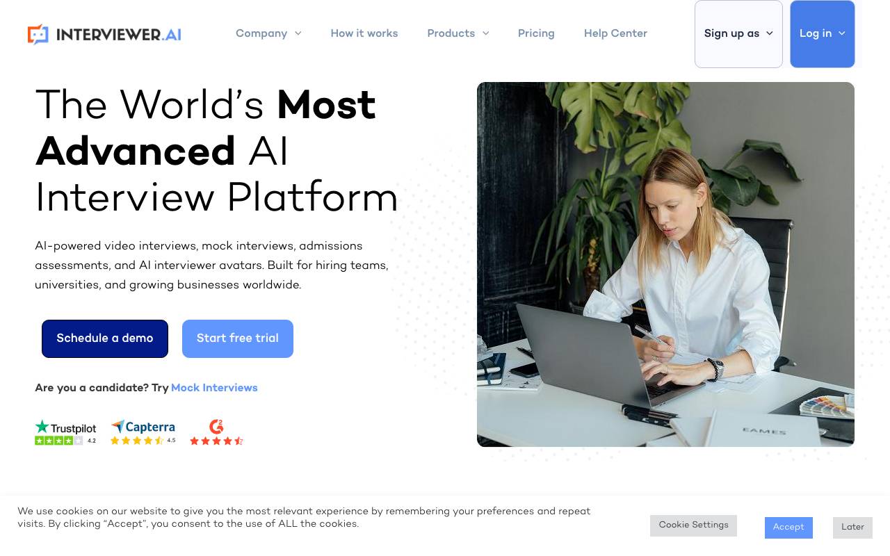 Interviewer.AI website preview